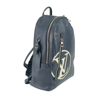 Pre-owned Louis Vuitton Dark Navy Leather Backpack ()