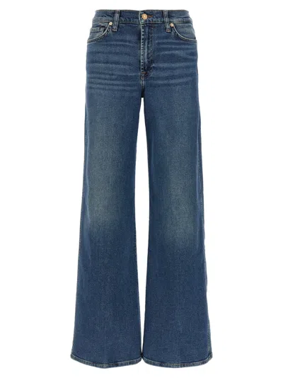 7 For All Mankind Womens Soho Dark Modern Dojo Flared-leg High-rise Denim-blend Jeans