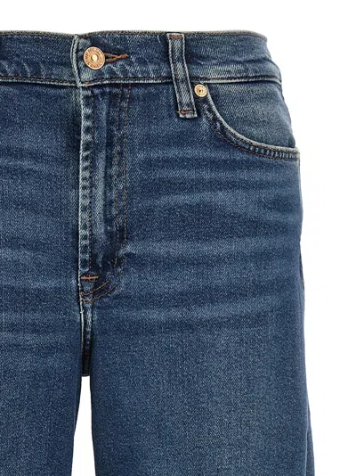 7 For All Mankind Womens Soho Dark Modern Dojo Flared-leg High-rise Denim-blend Jeans