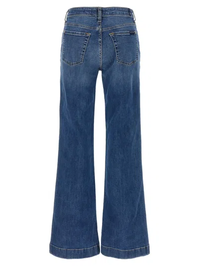 7 For All Mankind Wide-leg High-waist Jeans With Vintage Fading In Blue