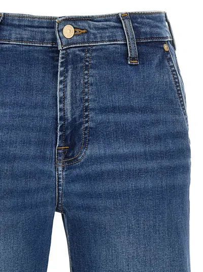 7 For All Mankind Wide-leg High-waist Jeans With Vintage Fading In Blue
