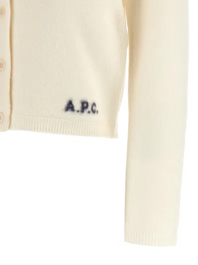Apc A.p.c. Ivory Wool Mila Cardigan In Neutral