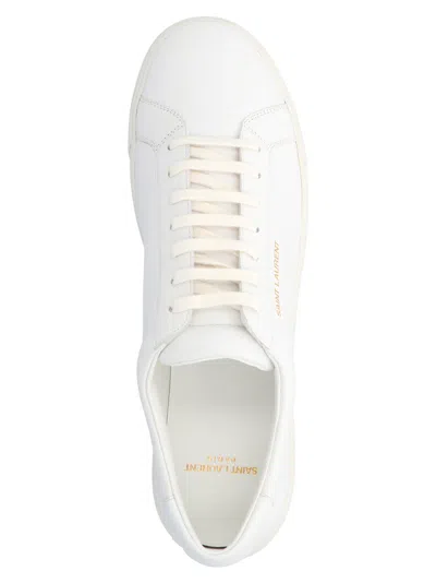 Saint Laurent Gym Low Logo-print Leather Sneakers In White