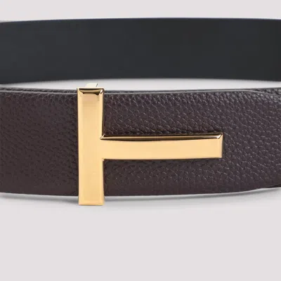 Tom Ford T Buckle Reversible Grained Leather Belt