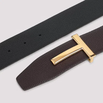 Tom Ford T Buckle Reversible Grained Leather Belt