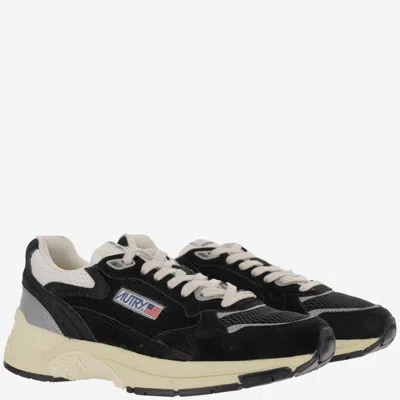 Autry Hyperway Black Low Top Sneakers With Logo Patch On Tongue And Side In Suede And Mesh Woman In Black