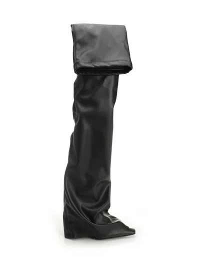 Attico Thigh High Boot Robin Otk In Black