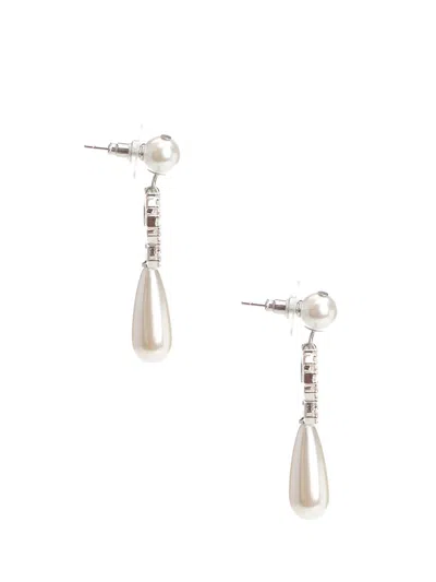Self-portrait Pearl Bow Droplet Earrings