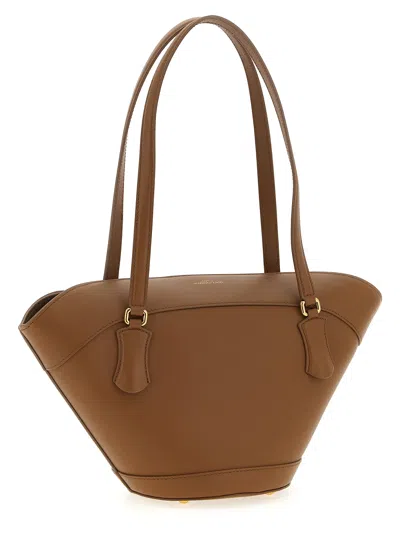 Dolce & Gabbana Brown Shoulder Bag With Two Top Handles And Buckle Closure On The Front In Leather Woman
