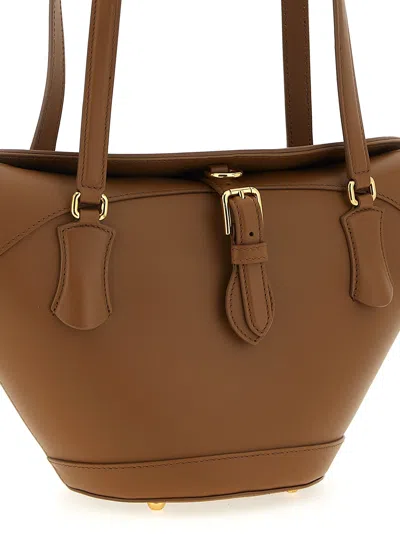 Dolce & Gabbana Brown Shoulder Bag With Two Top Handles And Buckle Closure On The Front In Leather Woman