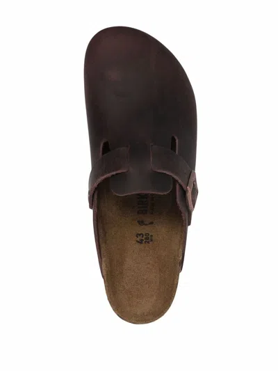 Birkenstock Buckle-fastening Slip-on Sandals In Brown