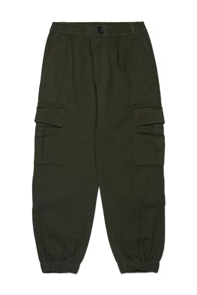 Marni Pantaloni Cargo In Gabardina Con Strap Regolabili In Black