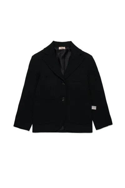 N°21 Giacca Blazer Monopetto In Crêpe In Black