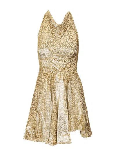 Self-portrait Coupe Gold Thread Mini Dress
