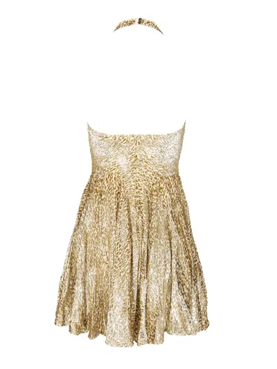Self-portrait Coupe Gold Thread Mini Dress