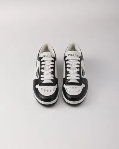 Prada White/black Leather Sneaker Downtown In White