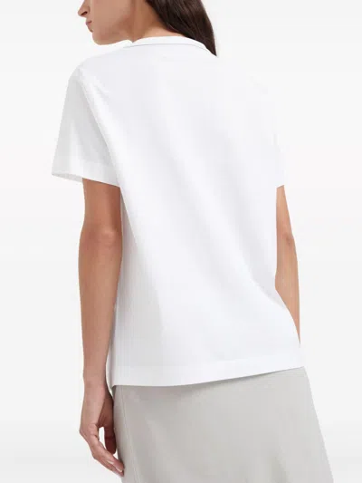 Brunello Cucinelli Cashmere-blend Knit Lurex T-shirt In White