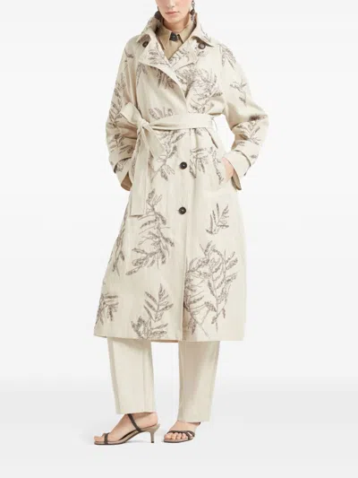 Brunello Cucinelli Linen Trousers With High Waist And Pockets