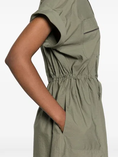 Brunello Cucinelli Women Cotton Techno Chemisier Dress In Green