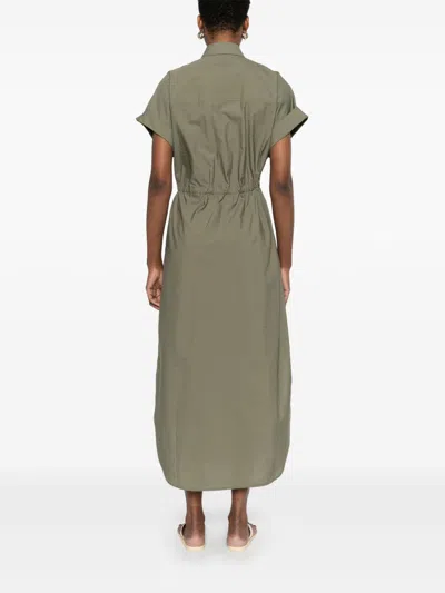 Brunello Cucinelli Women Cotton Techno Chemisier Dress In Green