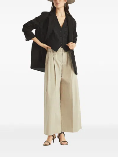 Brunello Cucinelli Herbarium Embroidered Poplin Vest In Black