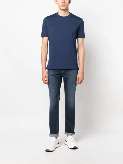 Brunello Cucinelli Blue Cotton Denim Regular Jeans In Blue