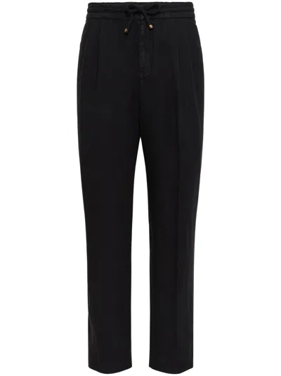 Brunello Cucinelli Leisure Fit Pants With Drawstring In Black