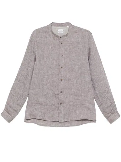 Brunello Cucinelli Light Brown Button-down Shirt In Gray