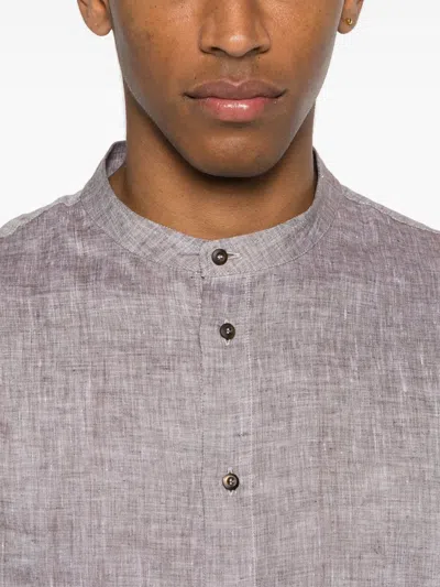 Brunello Cucinelli Light Brown Button-down Shirt In Gray