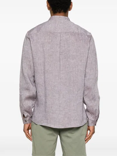 Brunello Cucinelli Light Brown Button-down Shirt In Gray