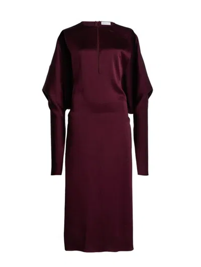 Stella Mccartney Evening Dress With Cut-out Details In Satin In Burgundy