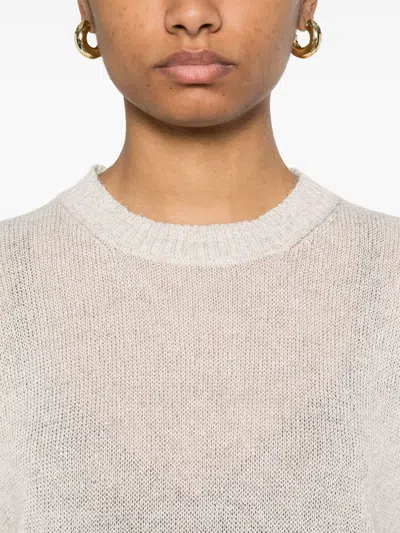 Brunello Cucinelli Women Mohair Wool Sweater In Neutral