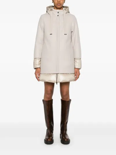 Herno Cappotto Svasato In Lana Con Imbottitura In Neutral