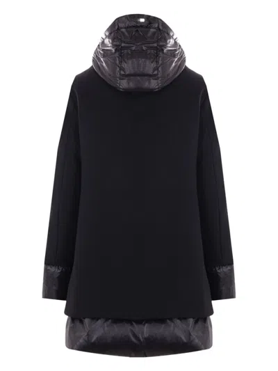 Herno Black A-line Lightweight Coat In Black
