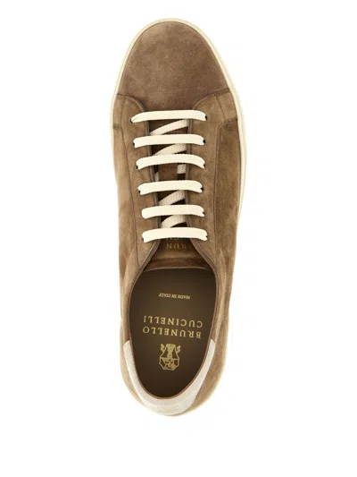 Brunello Cucinelli Suede Sneakers With Contrasting Laces