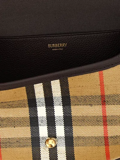 Burberry Mini Handbag With Check Pattern And Top Handle