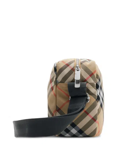 Burberry Vintage Check Messenger Bag With Silver Hardware