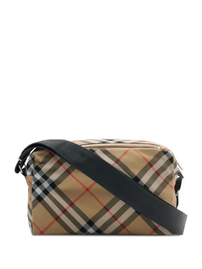 Burberry Vintage Check Messenger Bag With Silver Hardware