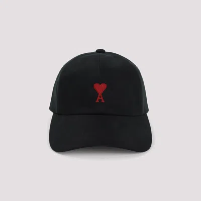 Ami Alexandre Mattiussi Ami Paris Logo-embroidered Cotton Cap In Black