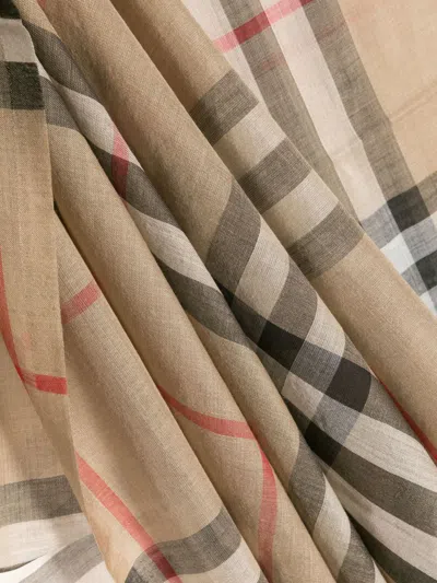 Burberry Giant Check Wool And Silk Scarf