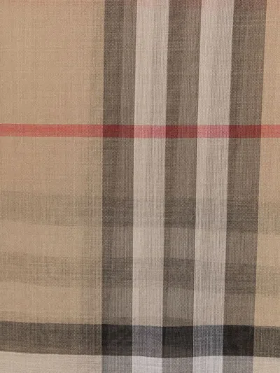 Burberry Giant Check Wool And Silk Scarf