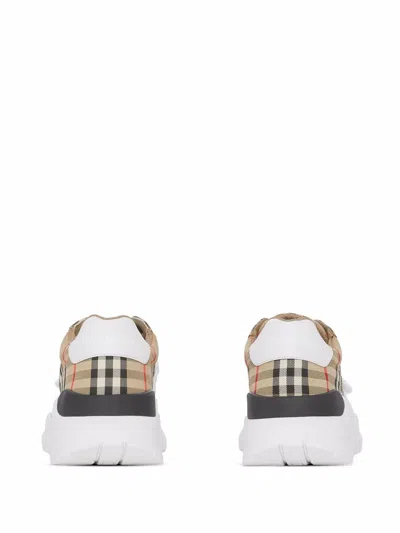Burberry Vintage Check-pattern Touch-strap Sneakers In Nude