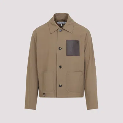 Loewe Cotton Jacket With Contrast Pocket And Front Pockets In Multi