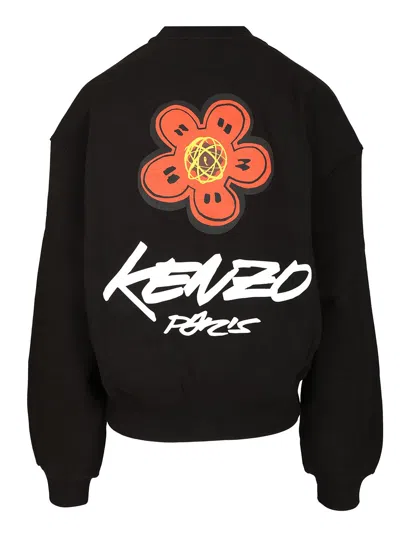 Kenzo Futura Oversize Cocoon Sweatshirt Sweatshirts Black In Black
