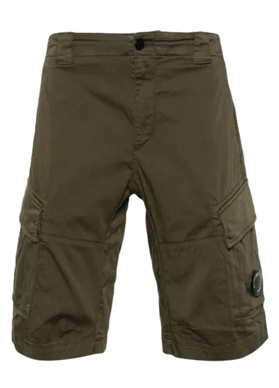 C.p. Company C.p.company Sateen Stretch Cargo Shorts In Green