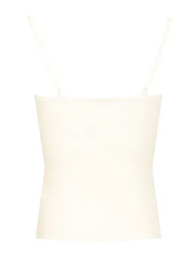 Self-portrait Womens Lace-trim Ribbed Knit Top White In White