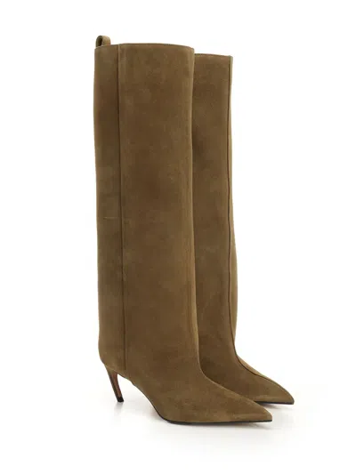 Attico Lea Boots Green In Brown