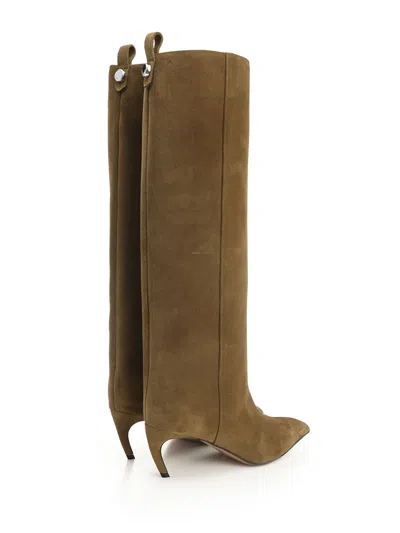 Attico Lea Boots Green In Brown