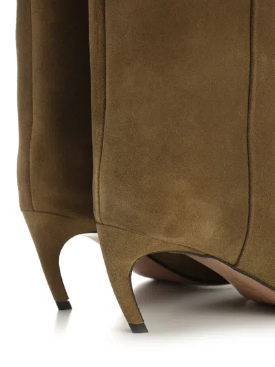 Attico Lea Boots Green In Brown