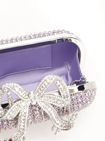 Self-portrait Mesh Clutch Handbags Violet